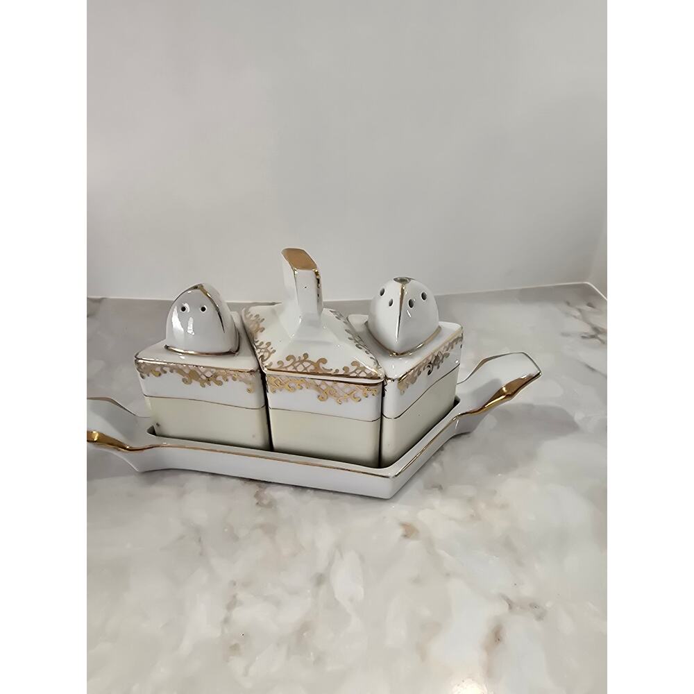 Antique Salt And Pepper Tray Vintage MCM Home Decor